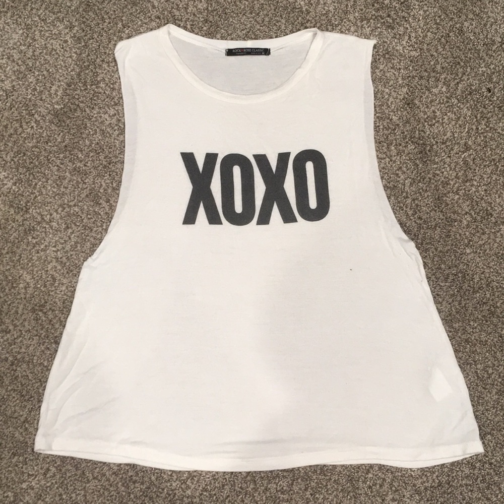 White XOXO tank top